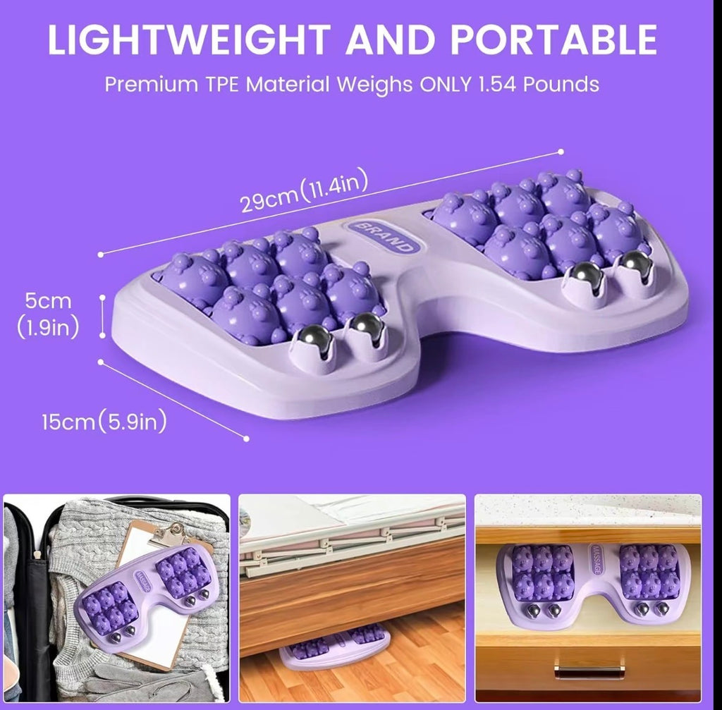 Portable Reflexology Foot Massager with Steel Balls – Deep Tissue Acupressure Roller for Plantar Fasciitis & Heel Pain Relief